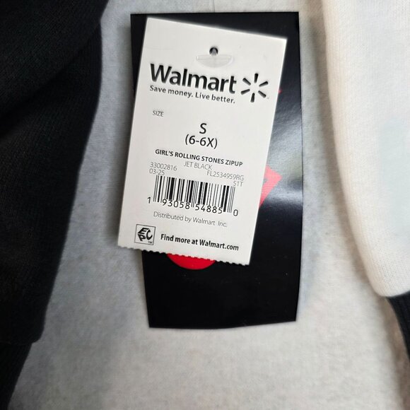 Rolling Stones Girls Graphic Full Zip Hooded Sweatshirt Small New - Picture 4 of 9